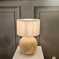 Lampe de table LED en céramique de style farmhouse vintage, abat-jour en tissu multicolore écologique, éclairage ambiant chaud pour chambre à coucher et salon rustique