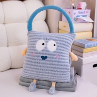 Coussin en peluche mignon de dessin animé, couverture multifonctionnelle avec chauffe-mains pour la maison, le bureau, la sieste et comme idée cadeau