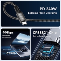 Câble USB4 Type-C 8K 40 Gbit/s 240 W PD3.1 QC4.0 pour Thunderbolt 3/4, charge rapide 5A, transfert de données caméra