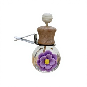 Difusor de Aroma para Auto, Botella de Vidrio Redonda de 8 ml con Clip para Ventilación, Colorida, con Tapa de Rosca - Product Image 1