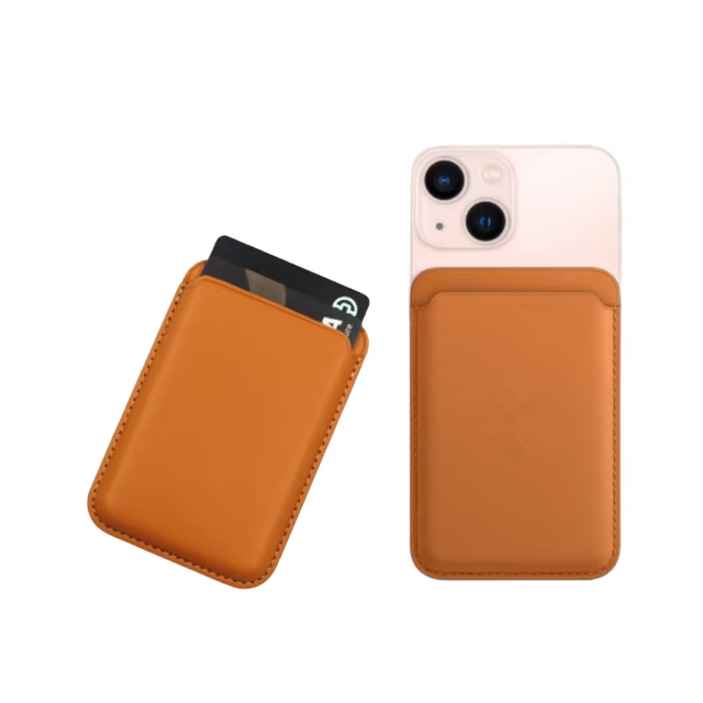 Custom Logo iPhone 12 13 14 Magsafe Leather Wallet Business Credit Card Holder Magsafe Wallet magsafe Wallet