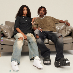 Venta al por mayor personalizado 100% algodón 230G lavado ácido pesado vintage streetwear manga corta Camiseta de gran tamaño para hombres - Product Image 2