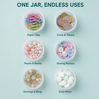Boîte de rangement ronde en plastique recyclable à haute transparence avec couvercle pour l'organisation des montres et des petites pièces