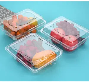 Одноразовый пластиковый контейнер-раскладушка для упаковки пищевых продуктов, пластиковый прозрачный контейнер для упаковки свежих фруктов, овощей, мяса для супермаркетов