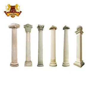 Outdoor Building Material Decorative Customize Marble Roman Pillar Stone Greek Column For Sale