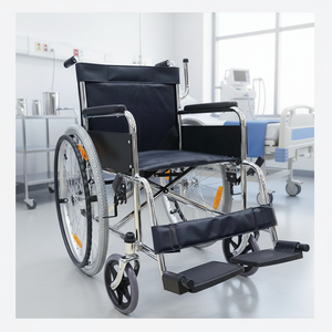 Cadeira de Rodas Manual de Aço Cromado CA9041 com Suporte, Estrutura de PVC de Boa Qualidade, Construção Durável Garante Longevidade - Product Image 4