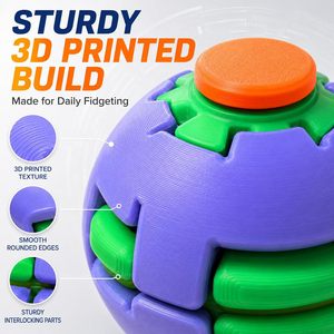 Jouet anti-stress sphérique imprimé en 3D, à faire tourner, pour soulager l'anxiété, pour adultes et enfants - Product Image 4