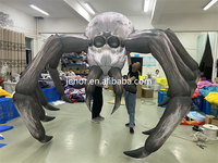 Éclairage extérieur décoratif, araignée géante gonflable personnalisée noire pour la décoration d'Halloween