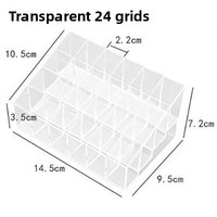 Organisateur de Rouge à Lèvres 18L en Acrylique Rectangulaire Haute Transparence à 24 Compartiments, Boîte de Présentation de Maquillage Minimaliste Moderne pour Bureau