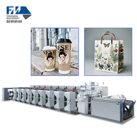 Machine d'impression flexographique entièrement automatique pour manchons de gobelets en papier, 4 à 6 couleurs