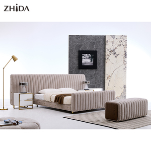 <span class=keywords><strong>Letto</strong></span> <span class=keywords><strong>Matrimoniale</strong></span> King Size in Legno con Rivestimento in Velluto Rosa di Lusso e Copertura Trapuntata Rimovibile - Product Image 3