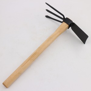 Houe et fourche en acier au manganèse pour l'agriculture et le jardinage avec manche en bois, lame de 5 pouces, outil d'extérieur pour la gestion des cultures - Product Image 4