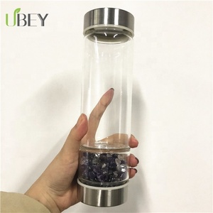 2019 tendance amazone verre bouteille d'eau cristal bouteille d'eau élixir avec capuchon pivotant - Product Image 5