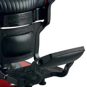 Equipo de barbería Asiento cuadrado Silla de peluquero Marco negro Pasamanos de aluminio Corte de pelo Silla reclinable - Product Image 2