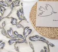 Vente directe usine – Nouvelle broderie florale en fil d'or respirant style Hanfu chinois ancien, garniture en dentelle tricotée en maille