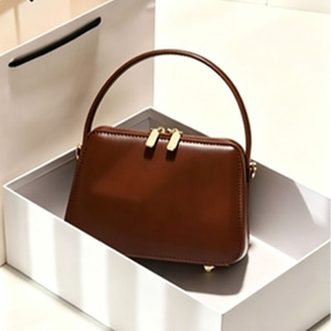 Vintage Genuine Leather Small <b>Square</b> Bag, Women's Luxury Handbag with Top Handle, Multi-functional Crossbody & Shoulder Purse - Product Image 3