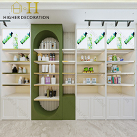Armoire de présentation murale minimaliste à LED pour produits de soin de la peau, étagère de présentation pour boutique de beauté