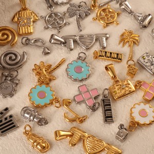 Không Thấm Nước Thép Không Gỉ Tự Làm Thiết Kế Giày Charms Sang Trọng Vàng-Mạ Mặt Dây Chuyền Cho Mini Túi Vòng Cổ Vòng Đeo Tay Phụ Kiện - Product Image 4