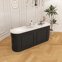 Comptoirs de caisse en bois massif d'inspiration luxueuse pour les magasins de vêtements, les salons de beauté, les établissements de formation, les salons de manucure, les bars, les réceptions