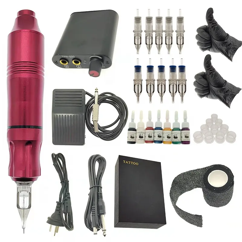 Easy beginner professional ink complete lips rotary tattoo gun kit tattoo machine kit professional tattoo gun set