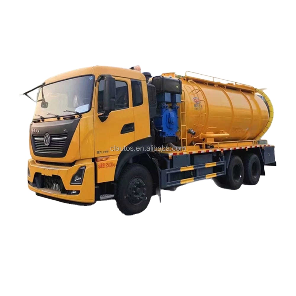 Dongfeng 18cbm вакуумный грузовик для очистки сточных вод, 10 колес, машина для очистки канализации высокого давления, машина для промывки канализации