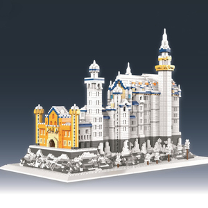 ילדי מתנה מפורסם ארכיטקטורת 3D דגם מיני אבני בניין צעצועי יורד שלג ברבור אבן טירת יהלומים לבנים - Product Image 4