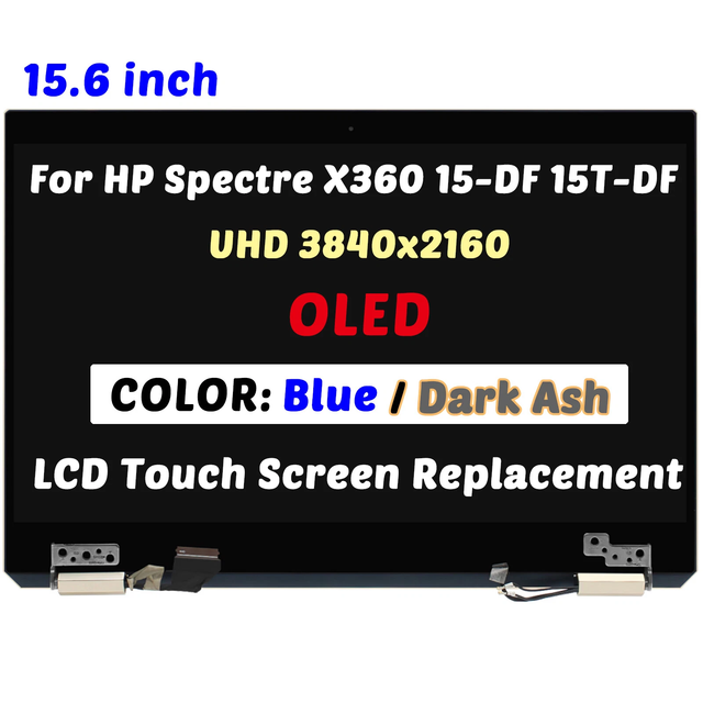 15.6" OLED LCD Touch Screen Assembly UHD L44313-001 for HP Spectre x360 15-df 15-DF0070NR Dark Ash (Brown) Color