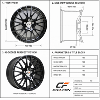 Jantes forgées CF 3 pièces 20-22 pouces 5x130 PCD à rebord profond pour Taycan Sport Turismo, nouvelles jantes personnalisées ODM, garantie 5 ans