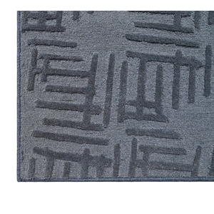 Modern Geometric Area Rug Rectangle Gray Polyester Tufted Low Pile Non-Slip Rubber Backing Living Room Use - Product Image 3