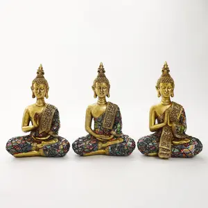 Home Decor Resin Crafts Southeast Asia Indian Dtyle Buddha Decoration Home Decoration Thailand Seat Buddha Crafts Ornament Gift