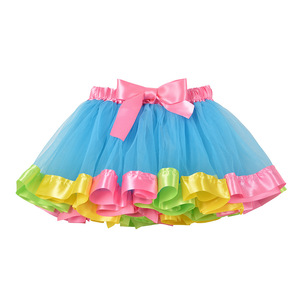 Gonna tutu di garza arcobaleno gonna da <span class=keywords><strong>bambina</strong></span> abito da ballo per bambini abito da principessa gonne tutu per neonati - Product Image 6