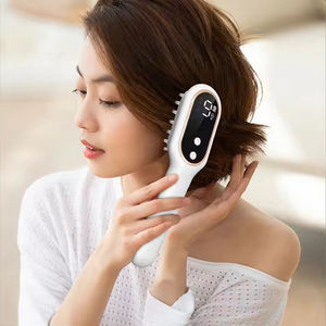 Peine de masaje eléctrico ergonómico recargable para el cuero cabelludo con luz roja y azul, fisioterapia, aplicación de aceite, crecimiento del cabello, reparación capilar - Product Image 2