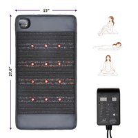 Tapis d'améthyste Luxuryade E2606 PEMF, thérapie par lumière rouge, ions négatifs, protection contre les EMF, massage corporel complet, tension universelle, 15x28 pouces