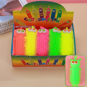 Caterpillar Squeeze Toy Soft Rubber Squishy Stress Relief For Kids Unisex 2 To 4 Years Plastic Plaything - Product Image 5