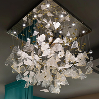Lustre de Plafond en Cristal Loft Moderne pour Escalier Salon Lustre Suspendu en Cristal de Luxe Moderne Villa Hôtel Fleur