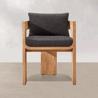 Ensemble de salle à manger d'extérieur moderne en teck massif, durable et imperméable pour jardin, patio, villa, hôtel, table et chaises d'extérieur
