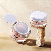 Tarro de plástico transparente cuadrado de 1 oz (100 g) con tapa de rosca para gel UV de uñas, crema cosmética y polvo acrílico.