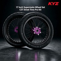 Ensemble de roues à rayons en aluminium Supermoto de 17 pouces, avant et arrière, avec pneus, montage direct Ultra Bee, multicolores, pour moto tout-terrain, motocross, hors route
