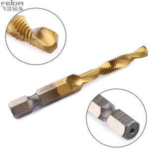 Jeu de forets et taraudeurs métriques FEIDA M3-M10 en acier HSS, outil manuel pour le taraudage de vis, embout combiné en titane - Product Image 4