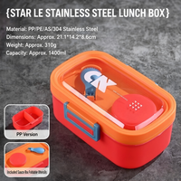 Boîte à lunch scolaire pour enfants C221 sans BPA, compatible micro-ondes, en acier inoxydable, 2 compartiments, avec cuillère