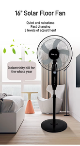China Factory 16inch 18inch 12v Solar Ac Fan Solar <b>Rechargeable</b> Fan With Solar USB Charge and <b>LED</b> <b>Light</b> HF-198-15W <b>Rechargeable</b> - Product Image 2