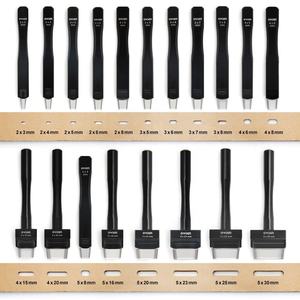 Owden ชุดเจาะรูหนังเกรด DIY ระดับมืออาชีพ4*15มม. หมัดหนังรูปสี่เหลี่ยมผืนผ้าพร้อมเครื่องมือโลหะแหลมปรับแต่งได้ - Product Image 2