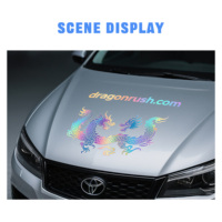 Film de covering automobile en PVC imprimable, vinyle chromé laser argenté coloré, matériaux autocollants holographiques arc-en-ciel pour affiches