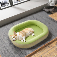 Coussin pour animaux de compagnie imperméable et lavable, ovale, pour chiens et chats, avec housse amovible, pour chiens de petite et moyenne taille, toutes saisons, intérieur