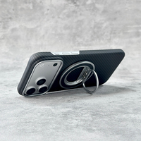 JOYPORODO B008 Support de Bague en Fibre d'Aramide de Luxe Tendance avec Coque de Téléphone Assortie pour iPhone et Samsung S25 Ultra, Étui Android