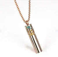 Jewelry Pendant Cylindrical Essential Diffuse Perfume Oils Bottle Stainless Steel Jewelry Aromatherapy Pendant Necklaces