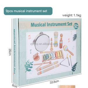Juego de Juguetes Musicales Educativos de Tambor de Madera al por Mayor para el Desarrollo Auditivo de los Niños, Iluminación Vocal, 8 Piezas, Ecológico - Product Image 2