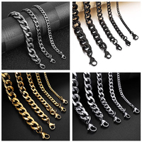 Hip Hop Gourmette Garçons Or Couleur En Acier Inoxydable Cubain Lien Chaîne Collier Bijoux