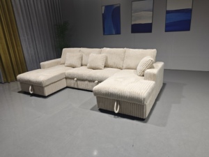 Sofá <span class=keywords><strong>Cama</strong></span> Pinzhi Home Personalizado en Corduroy <span class=keywords><strong>Blanco</strong></span> Cálido y Delicado, Sofá <span class=keywords><strong>Cama</strong></span> Moderno y Elegante para Sala de Estar y Dormitorio - Product Image 3