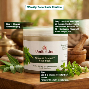 Masque visage Vedic Line de qualité supérieure au Neem et à la Brahmi pour purifier la peau et traiter le visage en profondeur, prix export Inde. - Product Image 3